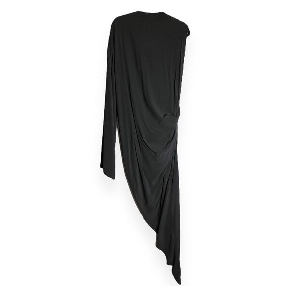 Rick Owens Asymmetric-Design Gathered-Detail Dress Gothic Black Size US 6 - Picture 10 of 13